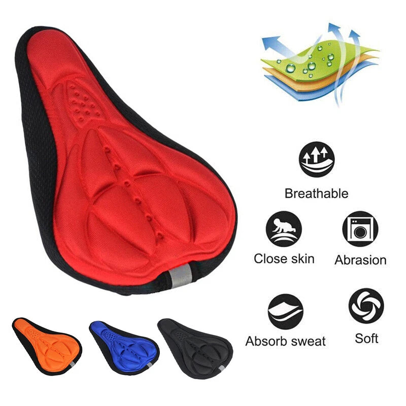 Thick Silicone Bike Seat Cover Comfort Gel Cycling Bicycle Saddle Cushion Pad AU