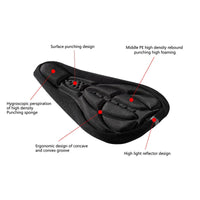 Thick Silicone Bike Seat Cover Comfort Gel Cycling Bicycle Saddle Cushion Pad AU